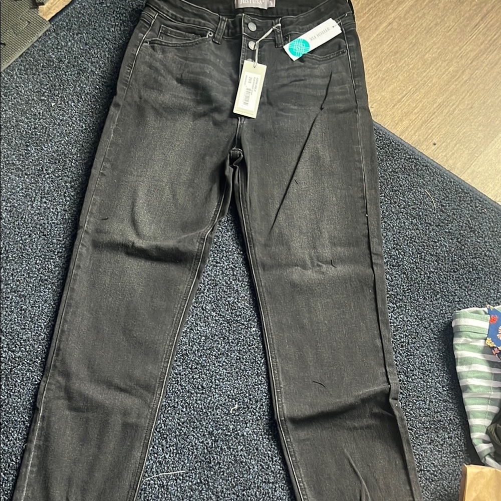 Just USA Black Straight Leg Jeans Classic Design